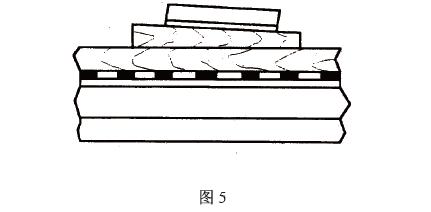 用壓木、木楔壓緊，見(jiàn)圖5